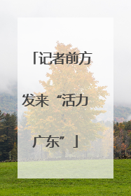 记者前方发来“活力广东”